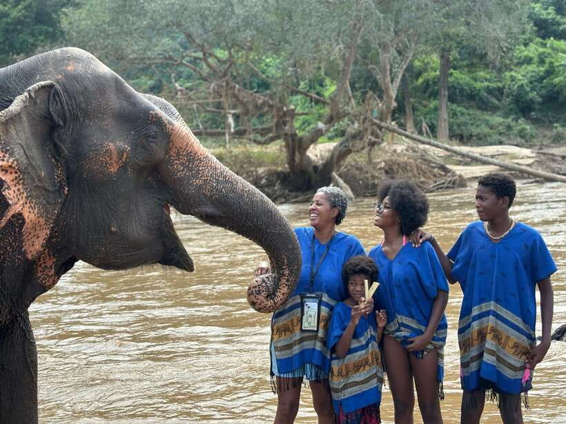 Chiang Mai: Elephant Sanctuary, Long Neck & Sticky Waterfall - River bath with elephants: cool water, clear expectations, and what to bring