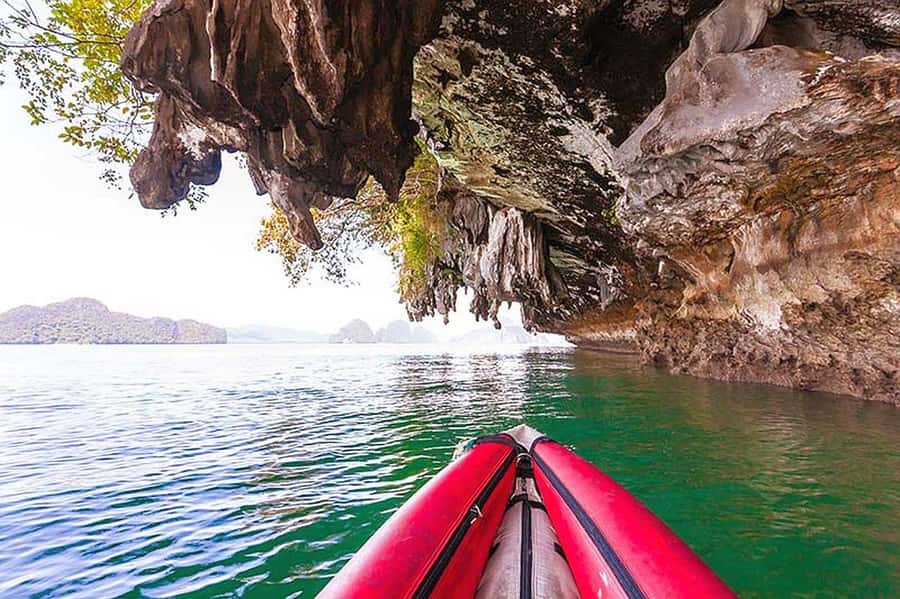 From Khao Lak: Premium James Bond Sunset and Canoe Adventure - Koh Hong (Room Island): the lagoon maze feeling