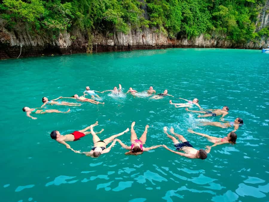 From Krabi: Phi Phi Early Bird & 4 Islands by Speedboat - Pileh Lagoon (Phi Leh Lagoon): calm water inside limestone cliffs