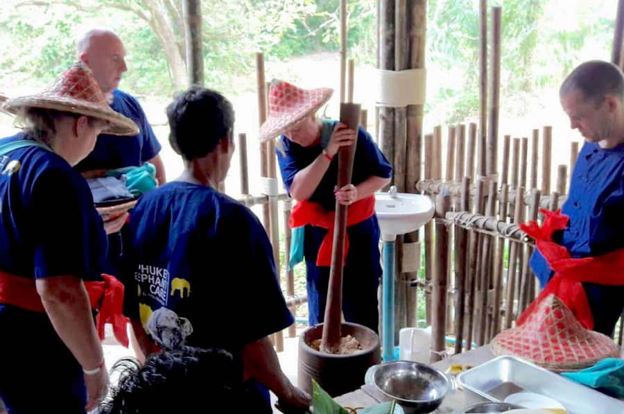 From Phuket & Khao Lak: Elephant Care with Waterfall Visit - Feeding Time: Preparing Food and Working With Gentle Giants