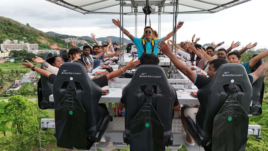 Phuket: Dinner in the Sky - 50 Meters Up Over the Gulf: The Crane-Lift Experience