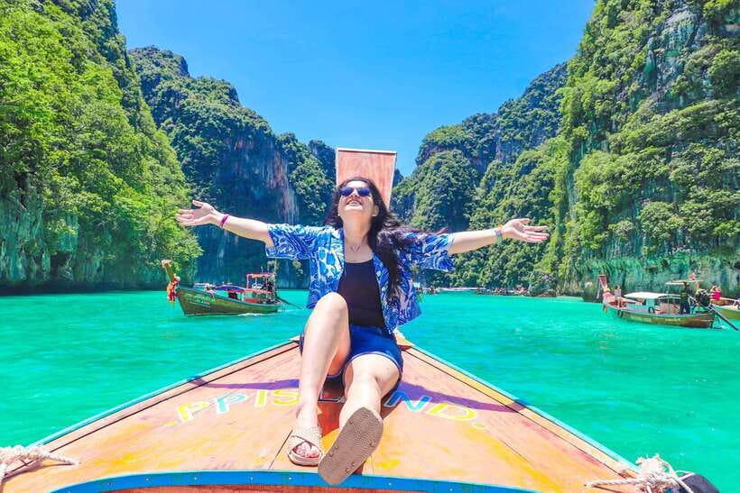 Phuket: PhiPhi, Maya Bay & Khai Island Day Tour with Lunch - Maya Bay and Monkey Beach: famous scenery with crowd energy