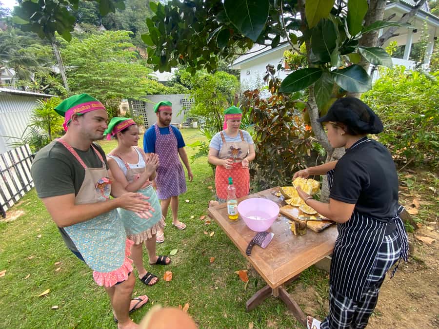 Thai Cooking Class with Market & Garden Tour - Hands-on cooking: choosing 3 dishes and cooking at your own station